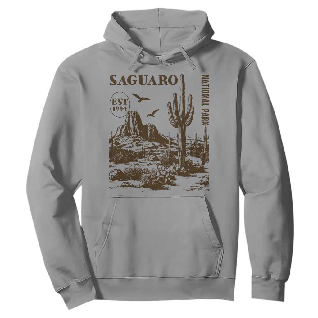 Vintage Saguaro National Park Est 1994 Graphic Hoodie Retro Arizona Desert Mountain Hiking Souvenir