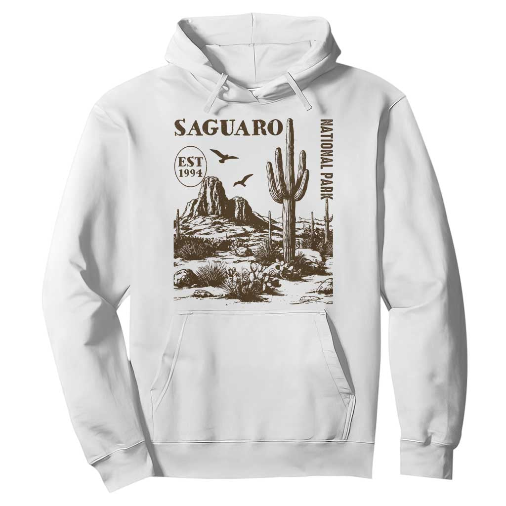 Vintage Saguaro National Park Est 1994 Graphic Hoodie Retro Arizona Desert Mountain Hiking Souvenir TS02 White Print Your Wear