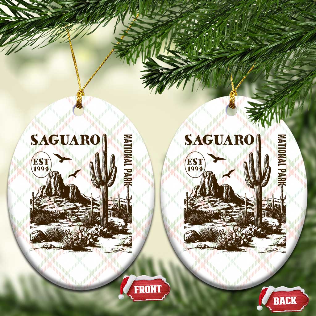 Vintage Saguaro National Park Est 1994 Graphic Ceramic Ornament Retro Arizona Desert Mountain Hiking Souvenir