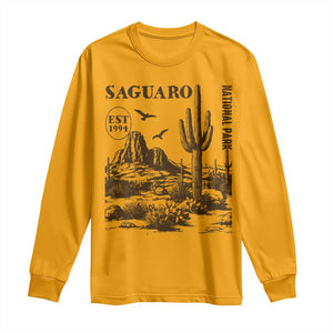 Vintage Saguaro National Park Est 1994 Graphic Long Sleeve Shirt Retro Arizona Desert Mountain Hiking Souvenir