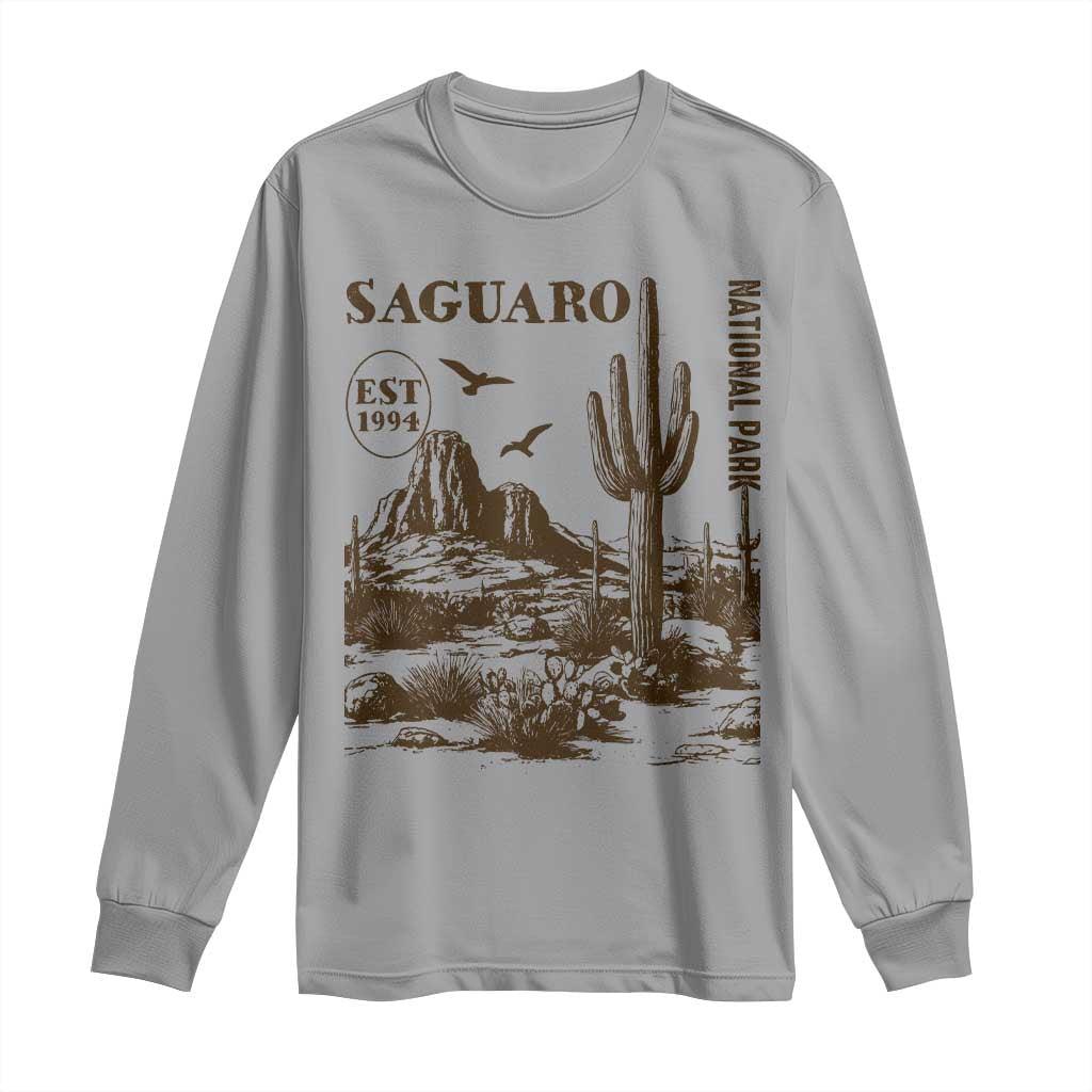 Vintage Saguaro National Park Est 1994 Graphic Long Sleeve Shirt Retro Arizona Desert Mountain Hiking Souvenir