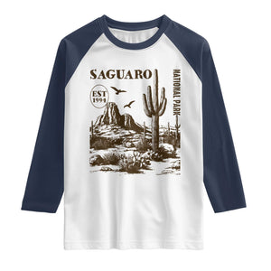 Vintage Saguaro National Park Est 1994 Graphic Raglan Shirt Retro Arizona Desert Mountain Hiking Souvenir