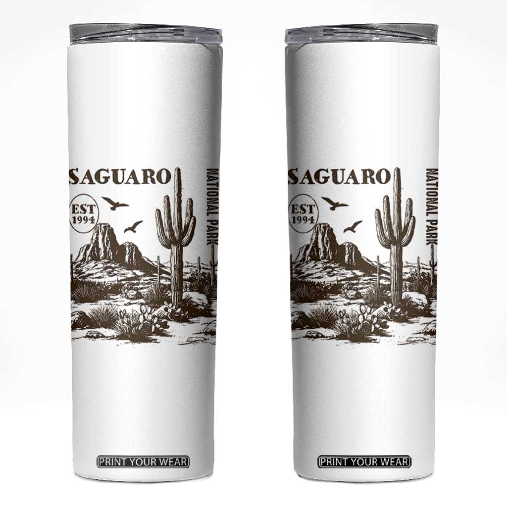 Vintage Saguaro National Park Est 1994 Graphic Skinny Tumbler Retro Arizona Desert Mountain Hiking Souvenir TS02 White Print Your Wear
