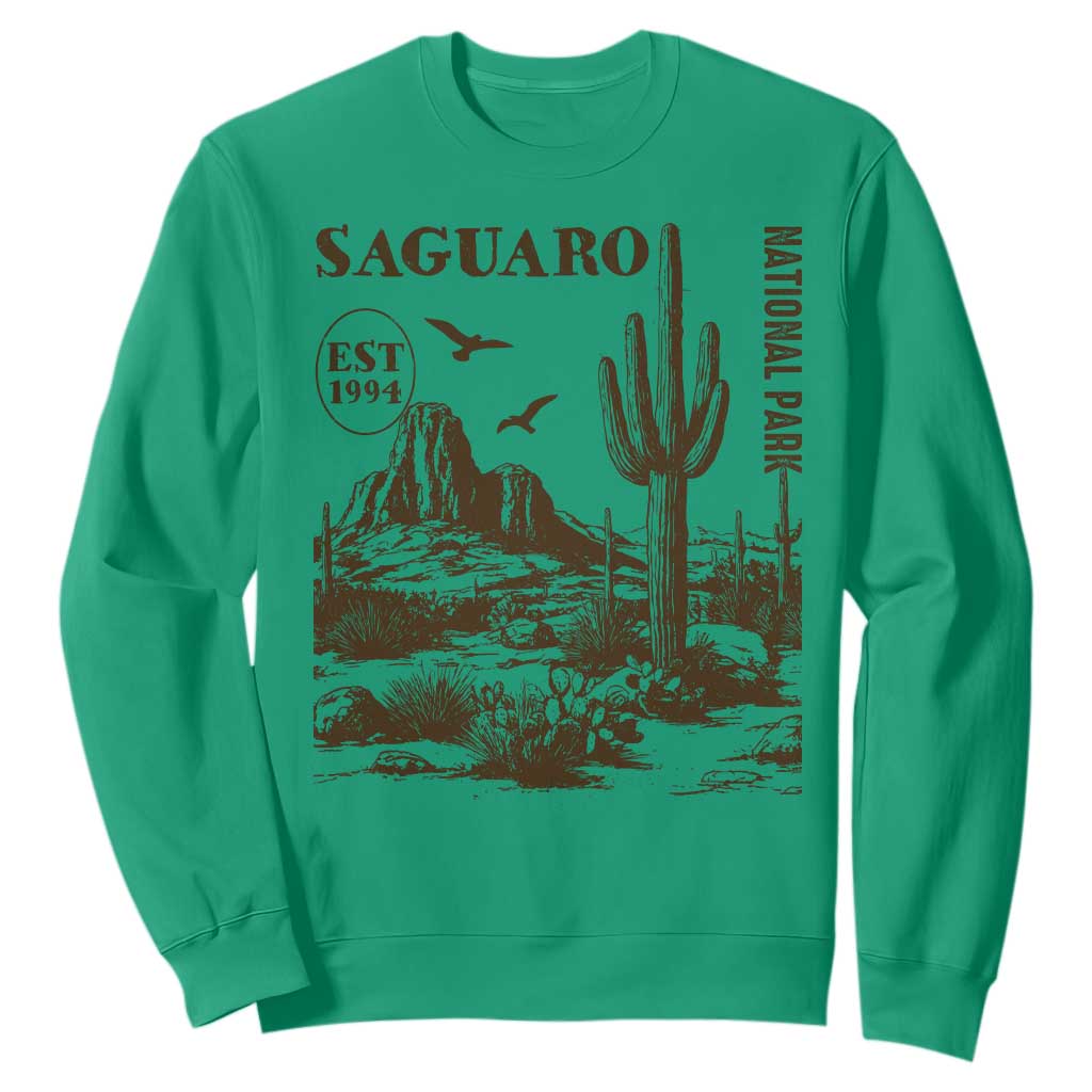 Vintage Saguaro National Park Est 1994 Graphic Sweatshirt Retro Arizona Desert Mountain Hiking Souvenir