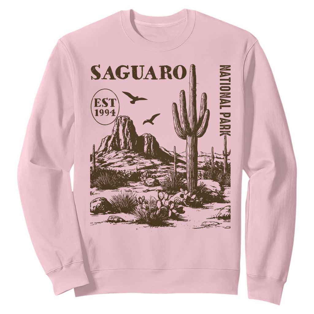 Vintage Saguaro National Park Est 1994 Graphic Sweatshirt Retro Arizona Desert Mountain Hiking Souvenir