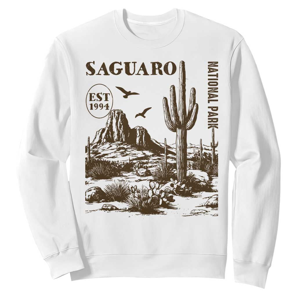 Vintage Saguaro National Park Est 1994 Graphic Sweatshirt Retro Arizona Desert Mountain Hiking Souvenir