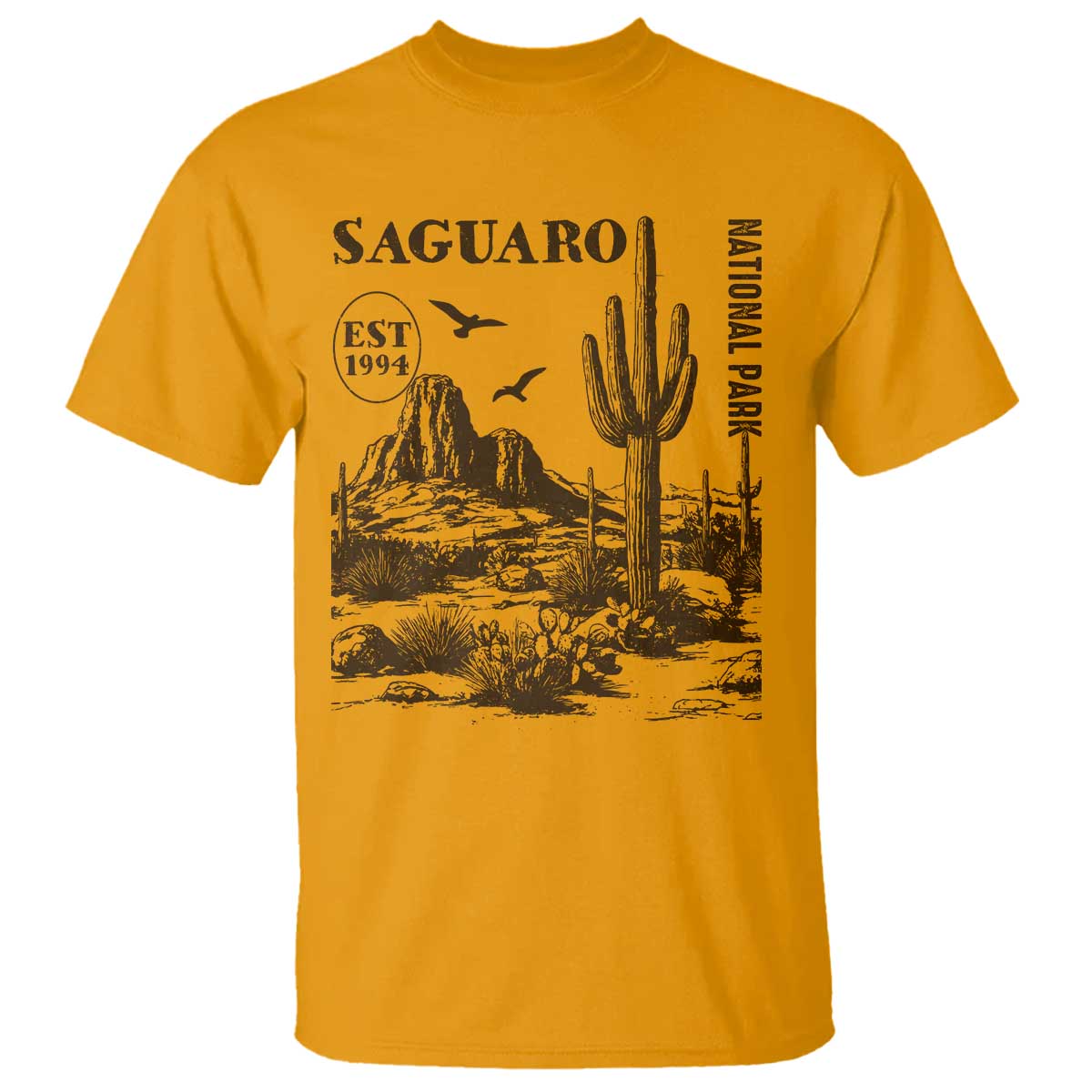 Vintage Saguaro National Park Est 1994 Graphic T Shirt Retro Arizona Desert Mountain Hiking Souvenir