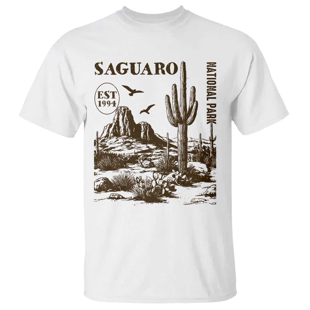 Vintage Saguaro National Park Est 1994 Graphic T Shirt Retro Arizona Desert Mountain Hiking Souvenir