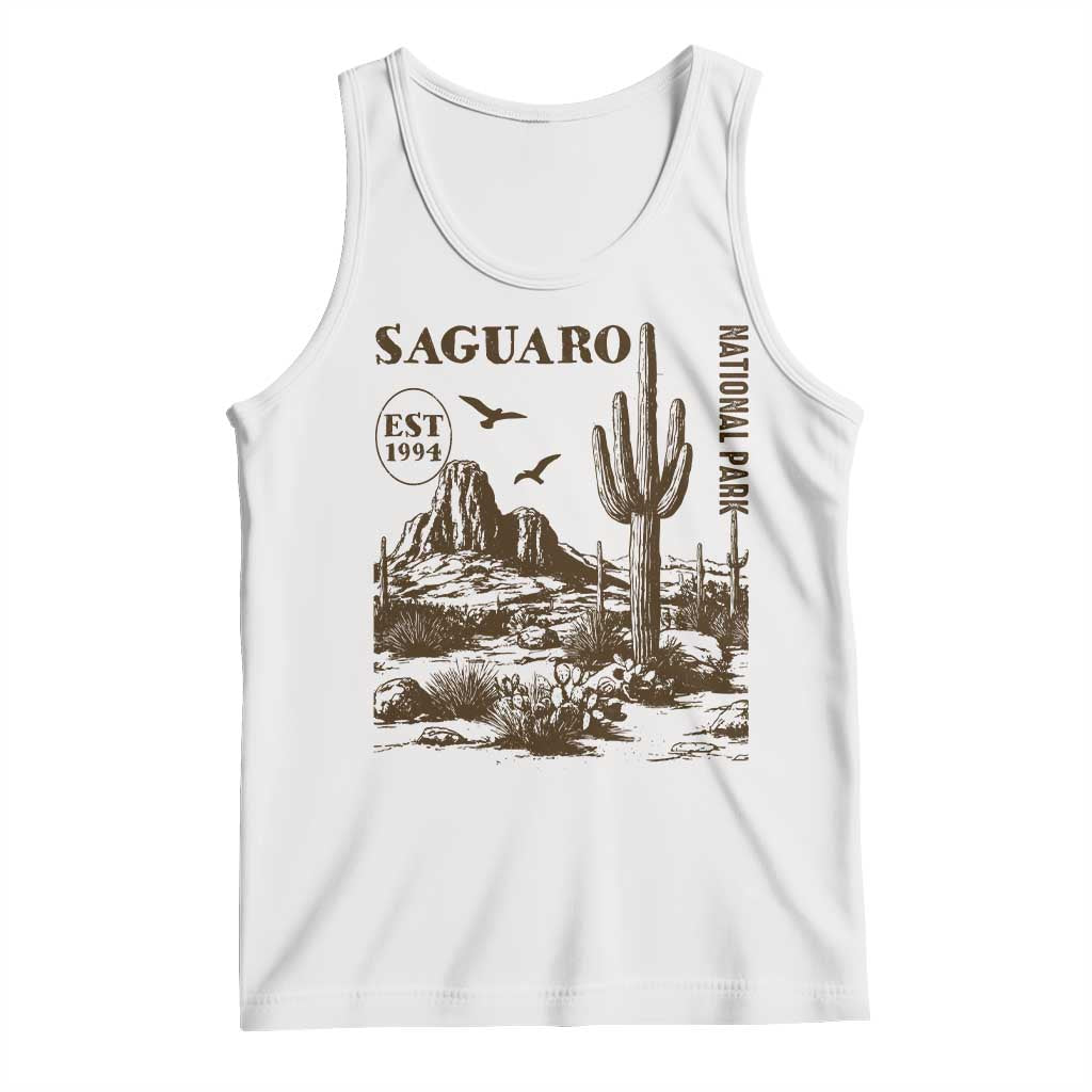 Vintage Saguaro National Park Est 1994 Graphic Tank Top Retro Arizona Desert Mountain Hiking Souvenir TS02 White Print Your Wear