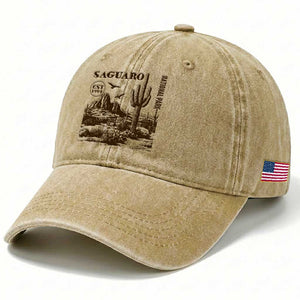 Vintage Saguaro National Park Est 1994 Graphic Washed Cotton Baseball Cap Retro Arizona Desert Mountain Hiking Souvenir