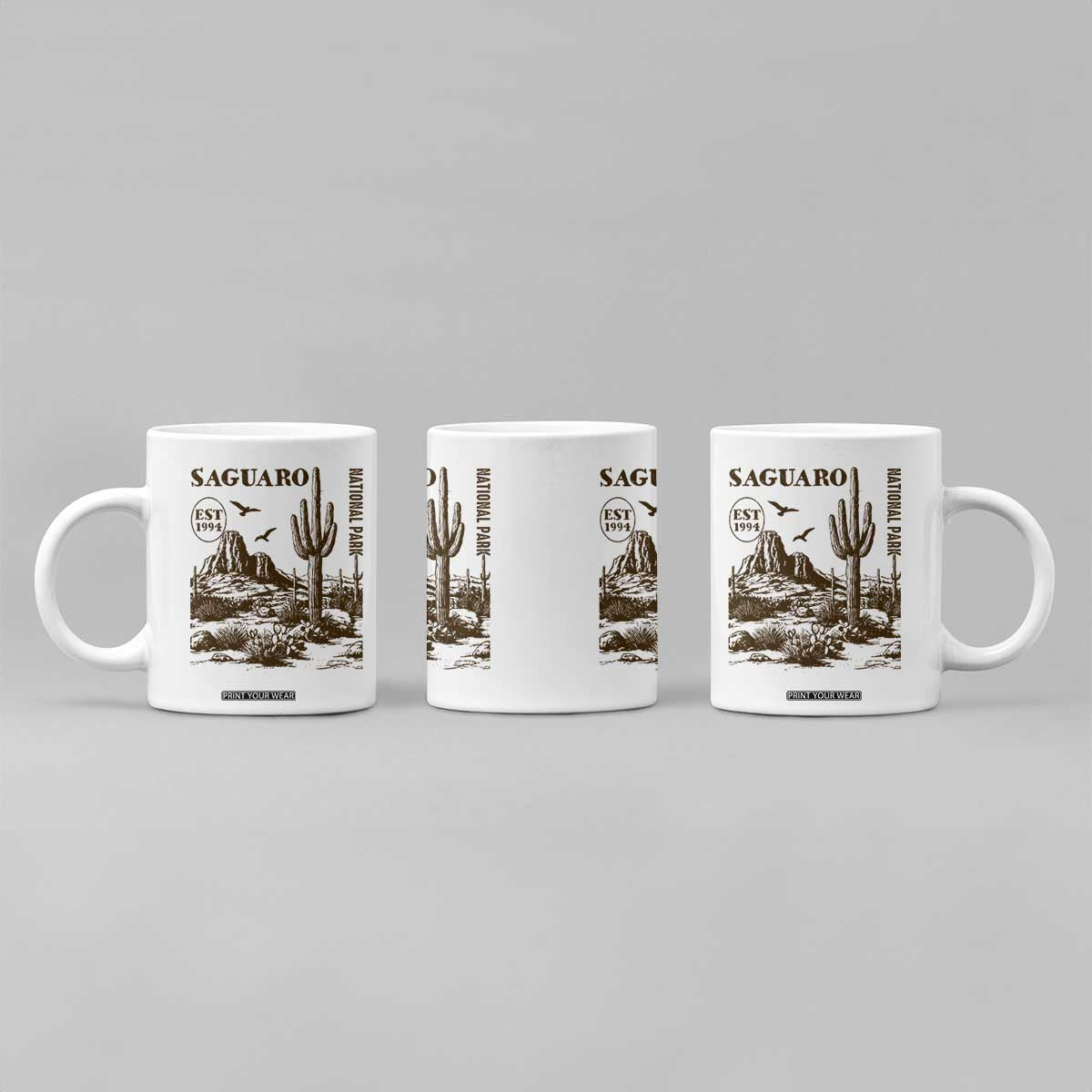 Vintage Saguaro National Park Est 1994 Graphic Coffee Mug Retro Arizona Desert Mountain Hiking Souvenir
