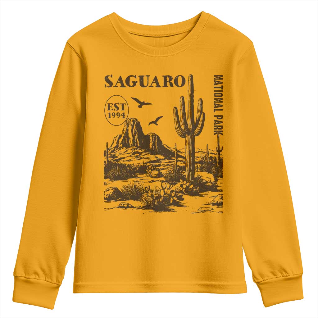 Vintage Saguaro National Park Est 1994 Graphic Youth Sweatshirt Retro Arizona Desert Mountain Hiking Souvenir