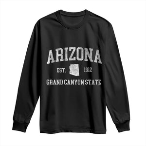 Vintage Distressed Arizona Grand Canyon State Graphic Long Sleeve Shirt Retro 1912 Varsity Map Souvenir