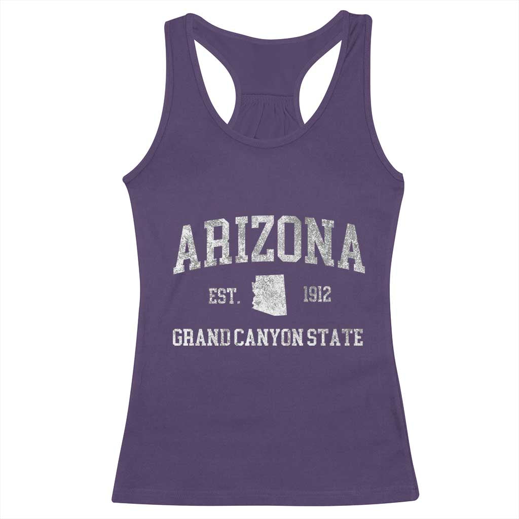 Vintage Distressed Arizona Grand Canyon State Graphic Racerback Tank Top Retro 1912 Varsity Map Souvenir