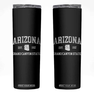Vintage Distressed Arizona Grand Canyon State Graphic Skinny Tumbler Retro 1912 Varsity Map Souvenir