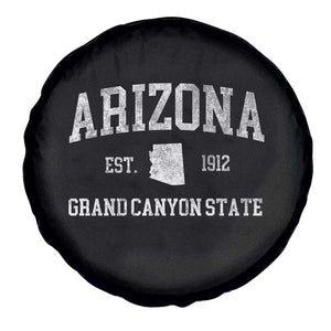 Vintage Distressed Arizona Grand Canyon State Graphic Spare Tire Cover Retro 1912 Varsity Map Souvenir