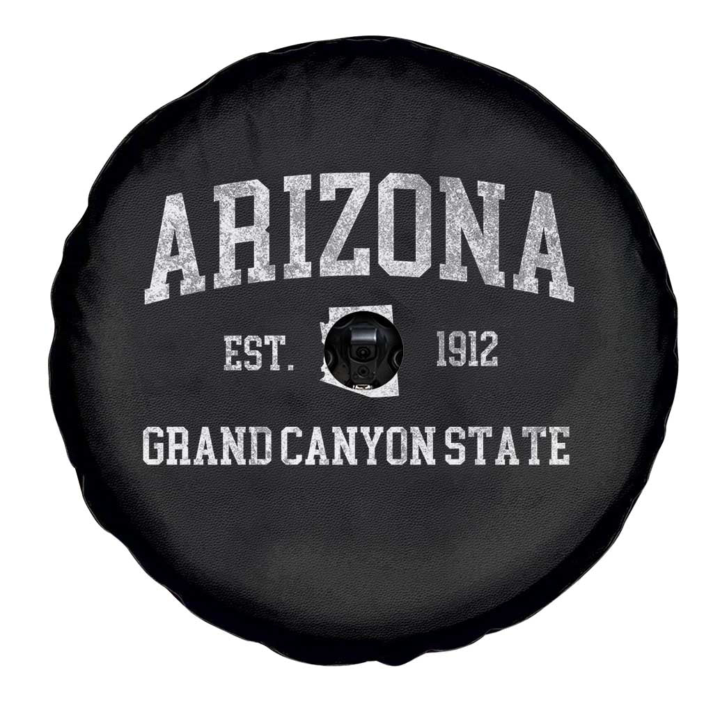 Vintage Distressed Arizona Grand Canyon State Graphic Spare Tire Cover Retro 1912 Varsity Map Souvenir