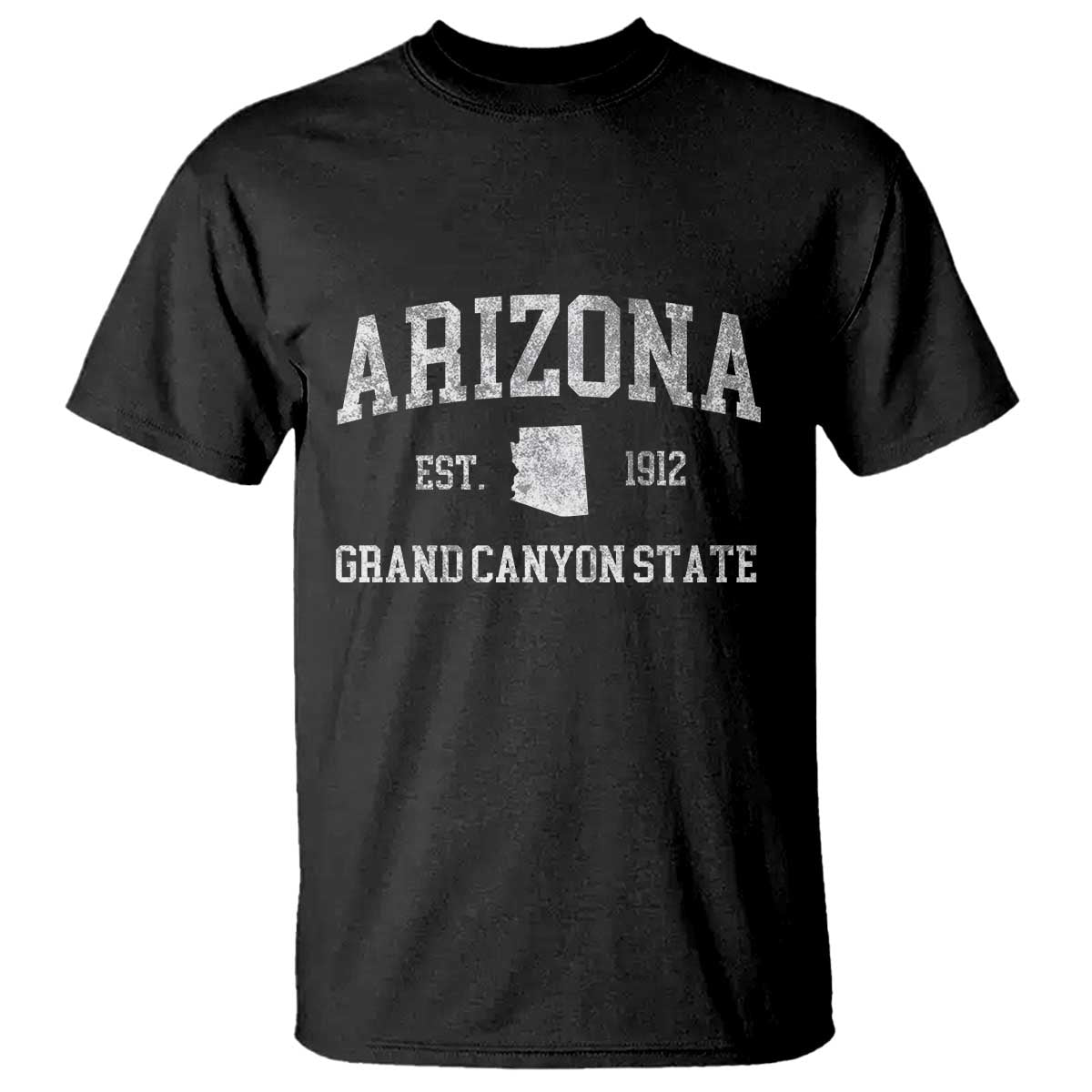 Vintage Distressed Arizona Grand Canyon State Graphic T Shirt Retro 1912 Varsity Map Souvenir