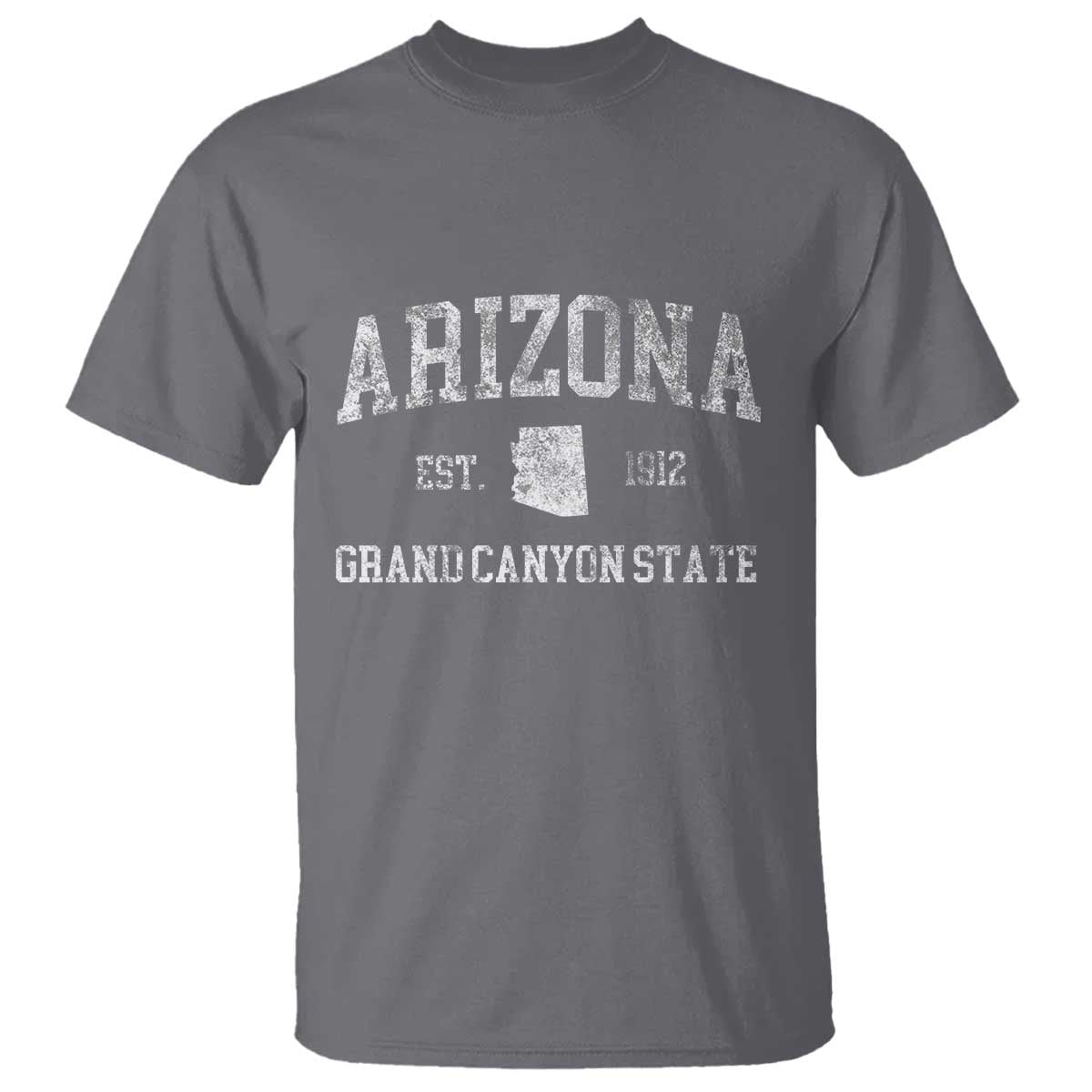 Vintage Distressed Arizona Grand Canyon State Graphic T Shirt Retro 1912 Varsity Map Souvenir