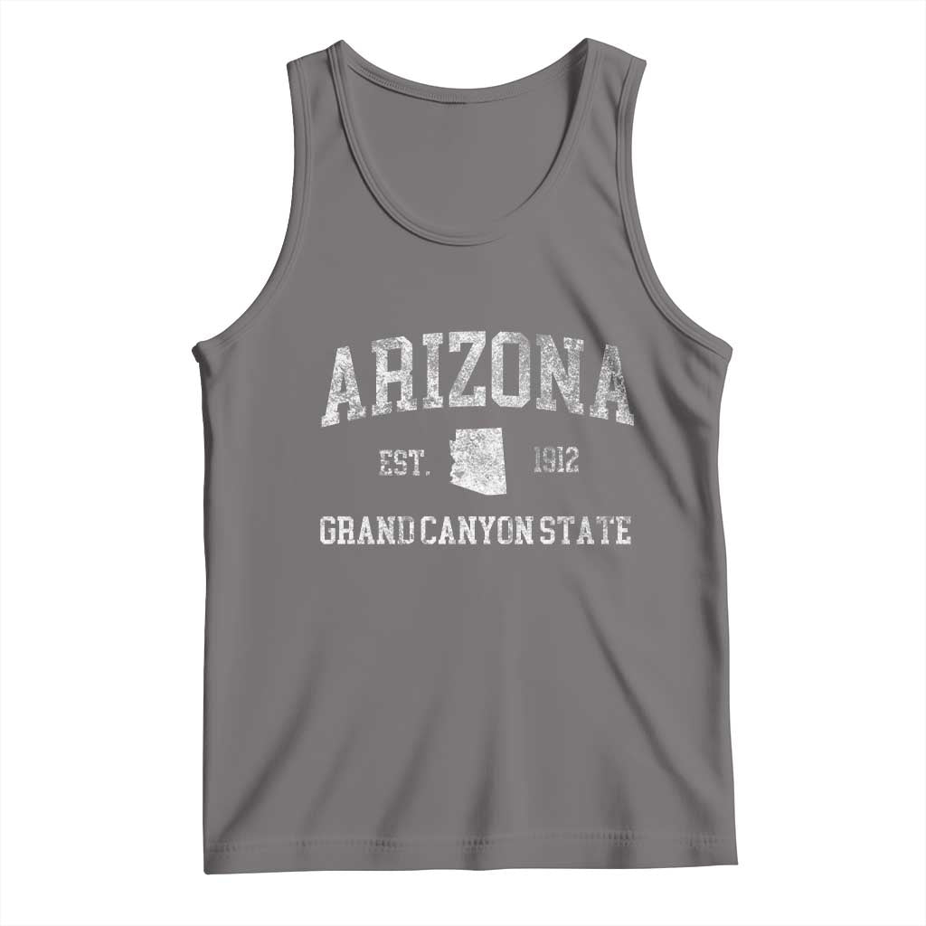 Vintage Distressed Arizona Grand Canyon State Graphic Tank Top Retro 1912 Varsity Map Souvenir