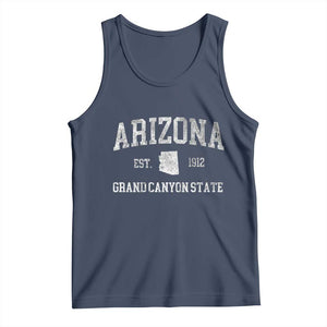 Vintage Distressed Arizona Grand Canyon State Graphic Tank Top Retro 1912 Varsity Map Souvenir