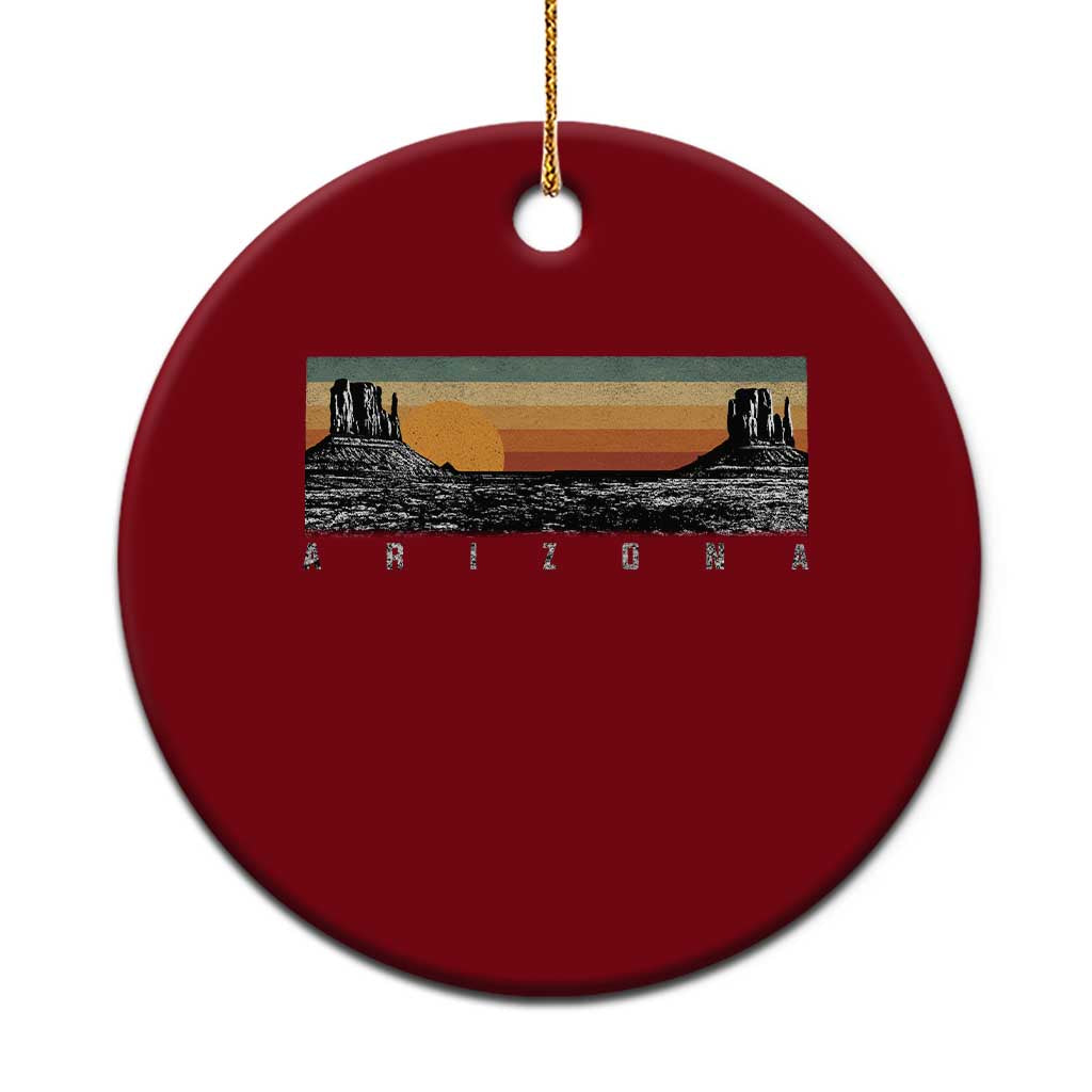 Retro Arizona Sunset Monument Valley Graphic Ceramic Ornament Panoramic Desert Red Rocks Landscape Souvenir TS02 1pc Red Print Your Wear
