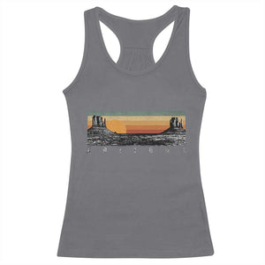 Retro Arizona Sunset Monument Valley Graphic Racerback Tank Top Panoramic Desert Red Rocks Landscape Souvenir