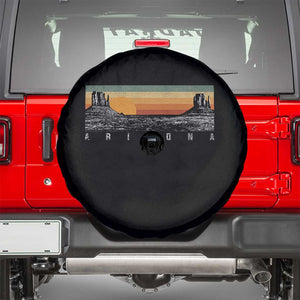 Retro Arizona Sunset Monument Valley Graphic Spare Tire Cover Panoramic Desert Red Rocks Landscape Souvenir