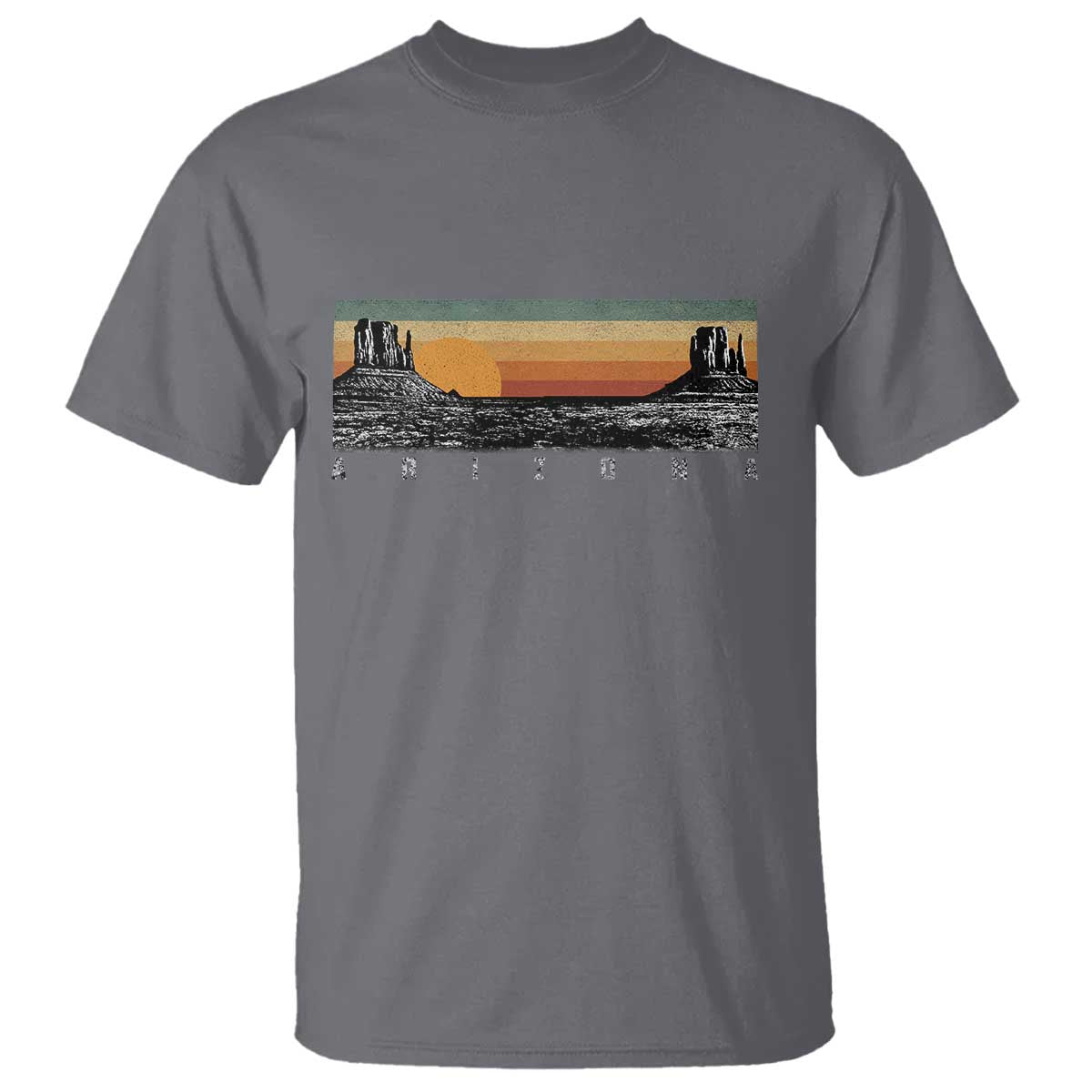 Retro Arizona Sunset Monument Valley Graphic T Shirt Panoramic Desert Red Rocks Landscape Souvenir