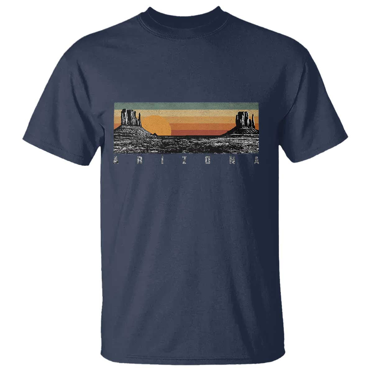 Retro Arizona Sunset Monument Valley Graphic T Shirt Panoramic Desert Red Rocks Landscape Souvenir