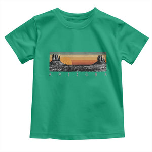 Retro Arizona Sunset Monument Valley Graphic Toddler T Shirt Panoramic Desert Red Rocks Landscape Souvenir