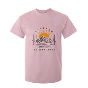Retro Saguaro National Park Sunset Graphic T Shirt For Kid Vintage Arizona Desert Mountain Badge Souvenir