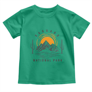 Retro Saguaro National Park Sunset Graphic Toddler T Shirt Vintage Arizona Desert Mountain Badge Souvenir