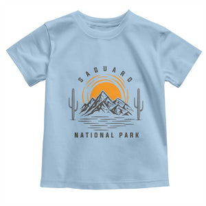 Retro Saguaro National Park Sunset Graphic Toddler T Shirt Vintage Arizona Desert Mountain Badge Souvenir