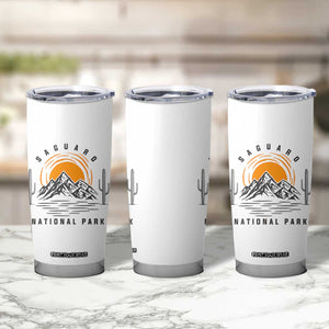 Retro Saguaro National Park Sunset Graphic Tumbler Cup Vintage Arizona Desert Mountain Badge Souvenir