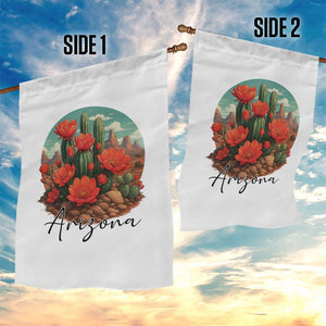 Beautiful Blooming Cactus Flower Arizona Graphic Garden Flag Vintage Desert Botanical Floral Nature Souvenir