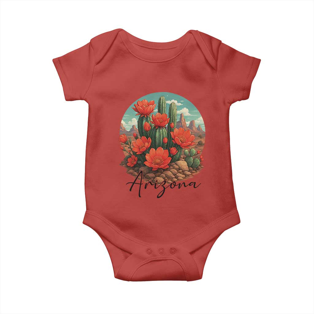 Beautiful Blooming Cactus Flower Arizona Graphic Baby Onesie Vintage Desert Botanical Floral Nature Souvenir
