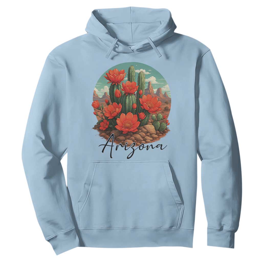 Beautiful Blooming Cactus Flower Arizona Graphic Hoodie Vintage Desert Botanical Floral Nature Souvenir