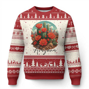 Beautiful Blooming Cactus Flower Arizona Graphic Ugly Christmas Sweater Vintage Desert Botanical Floral Nature Souvenir