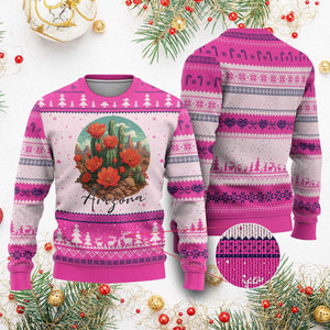 Beautiful Blooming Cactus Flower Arizona Graphic Ugly Christmas Sweater Vintage Desert Botanical Floral Nature Souvenir