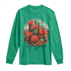 Beautiful Blooming Cactus Flower Arizona Graphic Long Sleeve Shirt Vintage Desert Botanical Floral Nature Souvenir