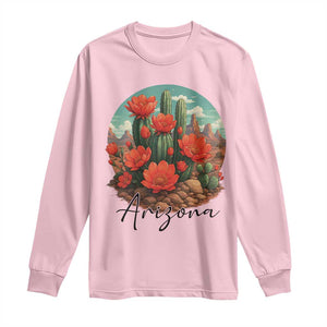 Beautiful Blooming Cactus Flower Arizona Graphic Long Sleeve Shirt Vintage Desert Botanical Floral Nature Souvenir