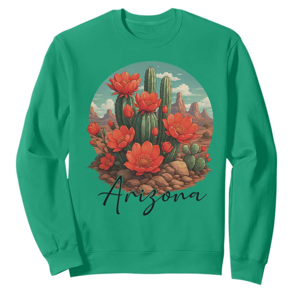 Beautiful Blooming Cactus Flower Arizona Graphic Sweatshirt Vintage Desert Botanical Floral Nature Souvenir