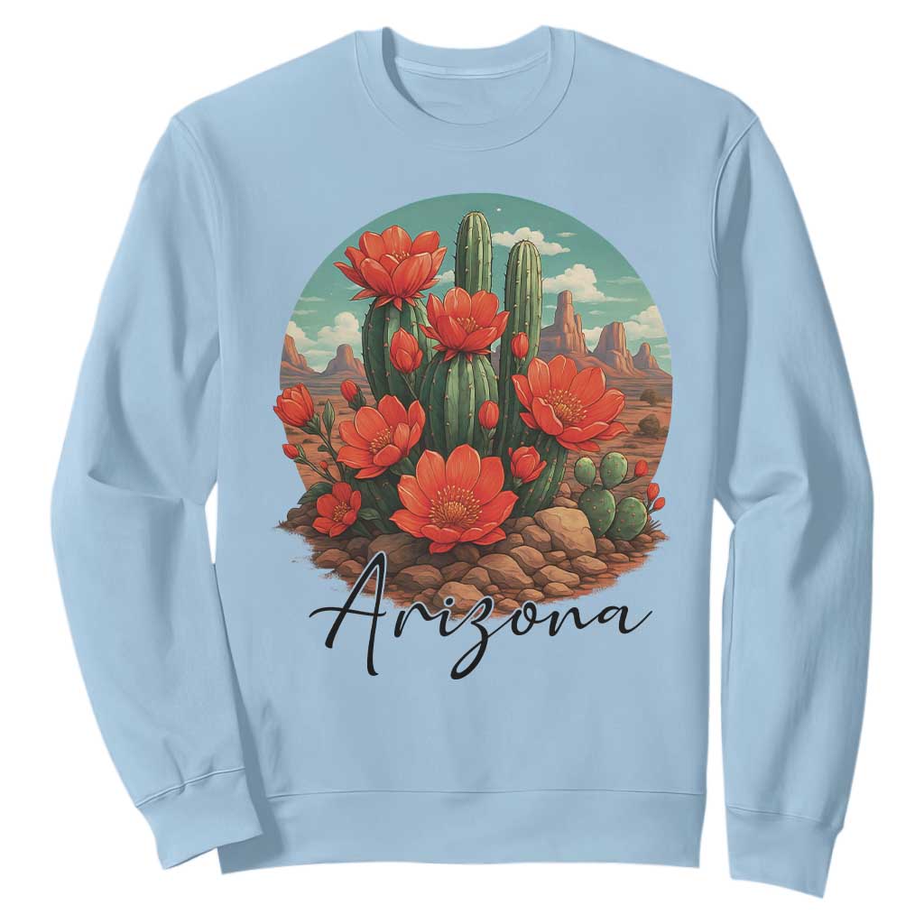 Beautiful Blooming Cactus Flower Arizona Graphic Sweatshirt Vintage Desert Botanical Floral Nature Souvenir