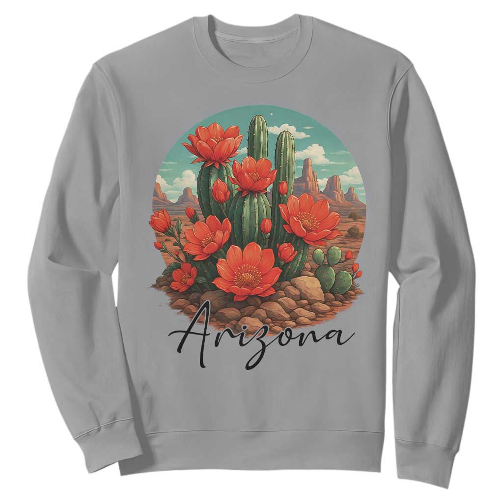 Beautiful Blooming Cactus Flower Arizona Graphic Sweatshirt Vintage Desert Botanical Floral Nature Souvenir