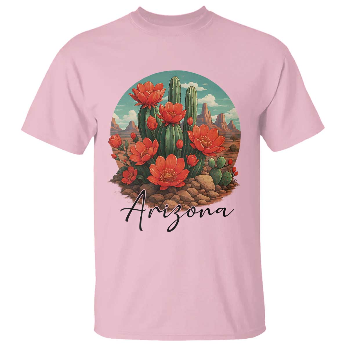 Beautiful Blooming Cactus Flower Arizona Graphic T Shirt Vintage Desert Botanical Floral Nature Souvenir