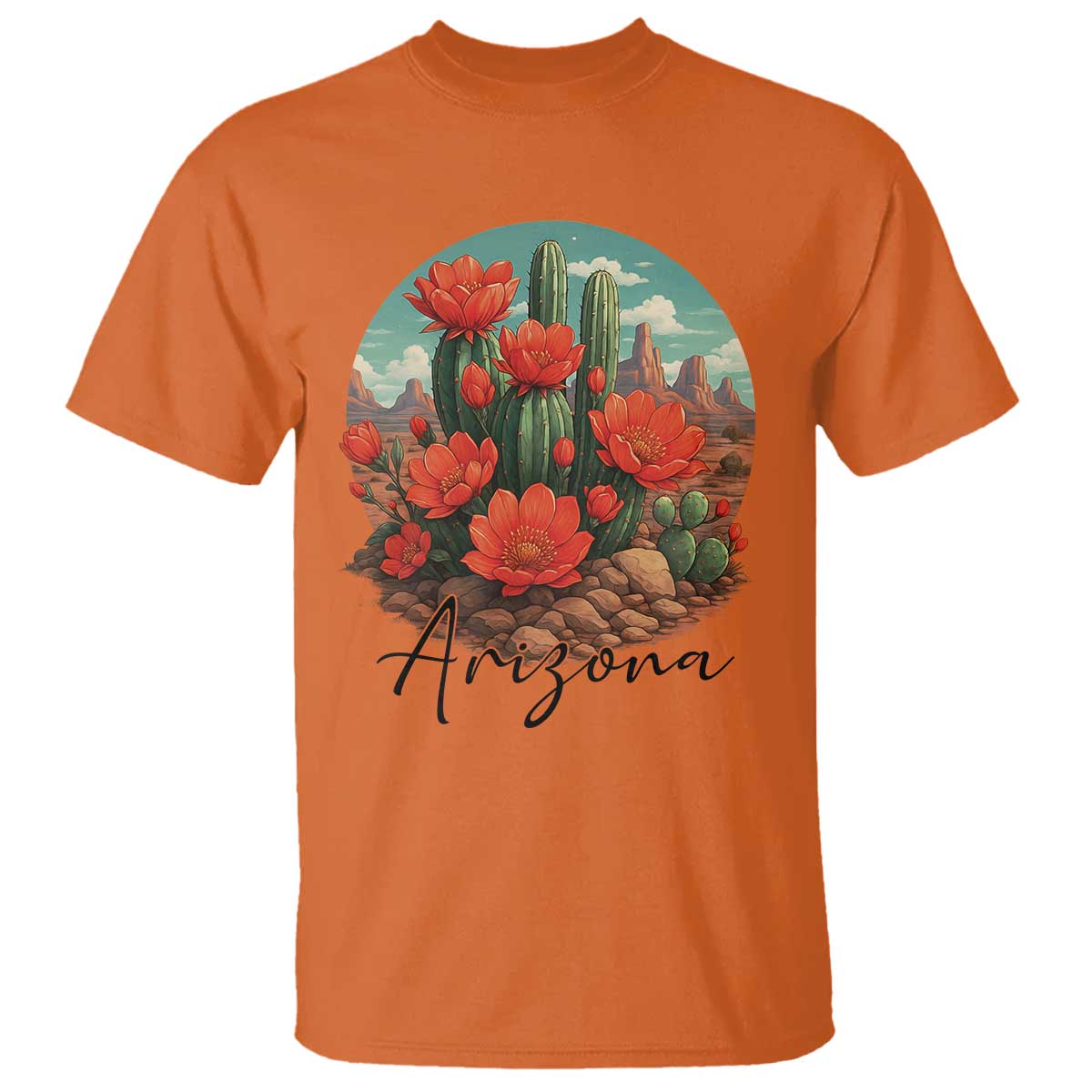 Beautiful Blooming Cactus Flower Arizona Graphic T Shirt Vintage Desert Botanical Floral Nature Souvenir