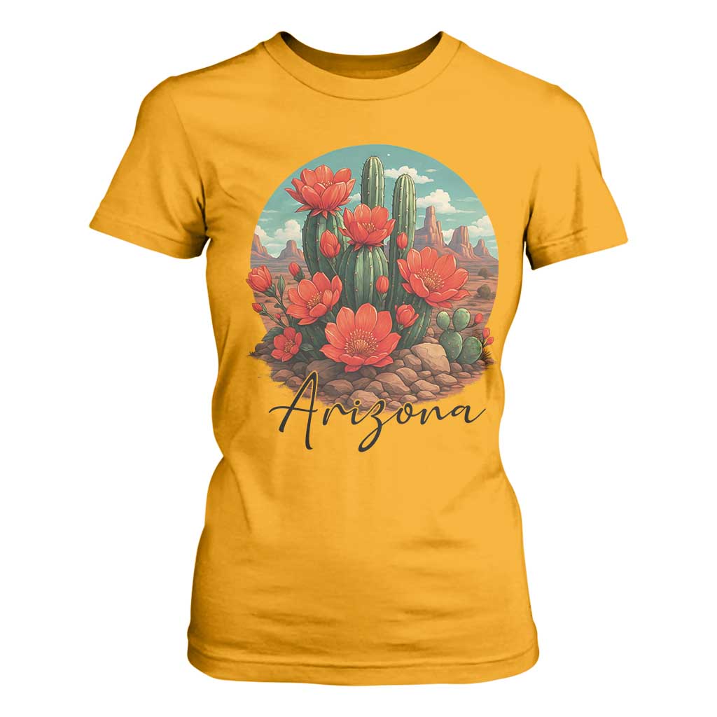 Beautiful Blooming Cactus Flower Arizona Graphic T Shirt For Women Vintage Desert Botanical Floral Nature Souvenir
