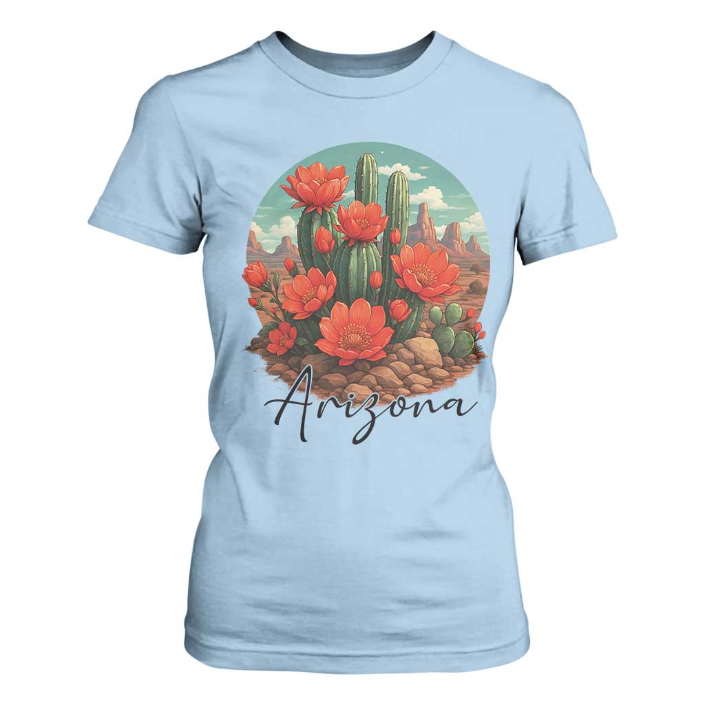 Beautiful Blooming Cactus Flower Arizona Graphic T Shirt For Women Vintage Desert Botanical Floral Nature Souvenir