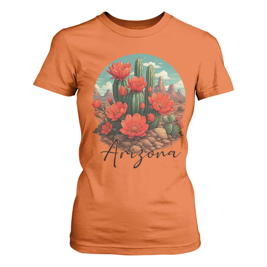 Beautiful Blooming Cactus Flower Arizona Graphic T Shirt For Women Vintage Desert Botanical Floral Nature Souvenir